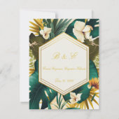 Formele Trendy Tropical Destination Wedding RSVP (Achterkant)