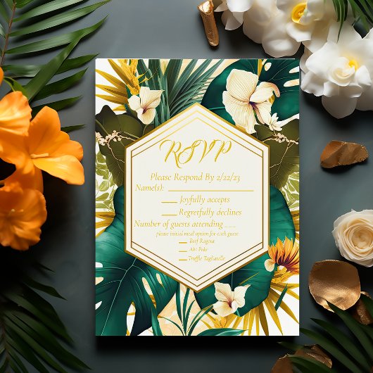 Formele Trendy Tropical Destination Wedding RSVP