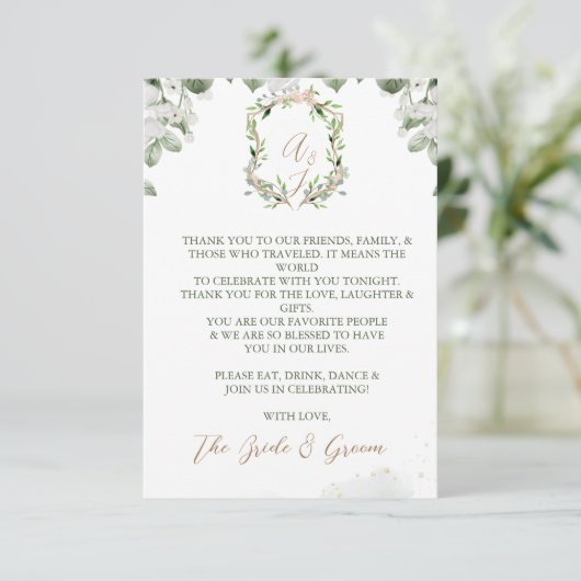 Formele trouwkaart bedankkaartjes bedankkaart (Staand voorkant)