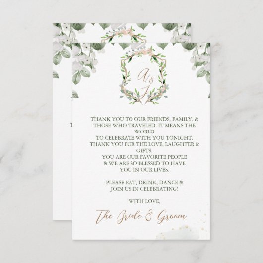 Formele trouwkaart bedankkaartjes bedankkaart (Voorkant / Achterkant)