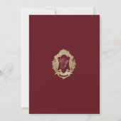 Formele Trouwuitnodiging Vintage Monogram Kaart (Achterkant)