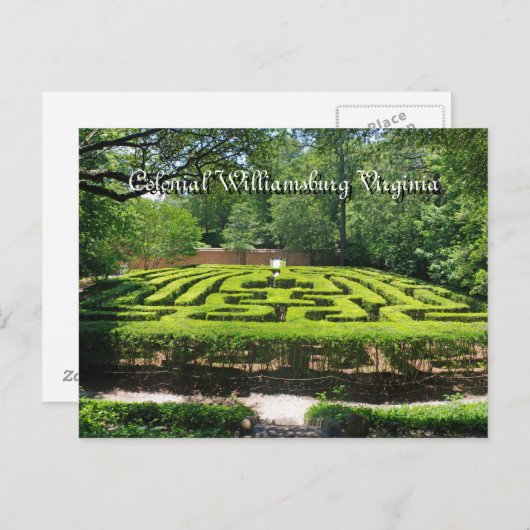 Formele tuinen Williamsburg VA Briefkaart (Voorkant / Achterkant)