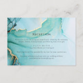 Formele turquoise en zwarte bruiloft behuizing informatiekaartje (Voorkant)