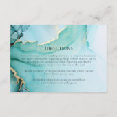 Formele turquoise en zwarte bruiloft behuizing informatiekaartje (Achterkant)