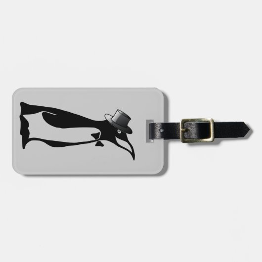 Formele Tuxedo Penguin Wedding Groom Groomsmen Bagagelabel (Voorkant horizontaal)