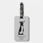 Formele Tuxedo Penguin Wedding Groom Groomsmen Bagagelabel (Achterkant verticaal)