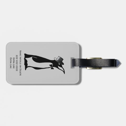Formele Tuxedo Penguin Wedding Groom Groomsmen Bagagelabel (Achterkant horizontaal)