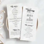 Formele Typografie Zwart Wit Huwelijksprogramma Programmakaart