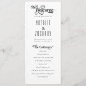 Formele Typografie Zwart Wit Huwelijksprogramma Programmakaart (Voorkant)