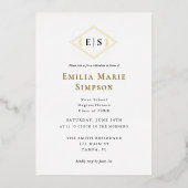 Formele uitnodiging tot Folie Afstuderen monogram (Voorkant)