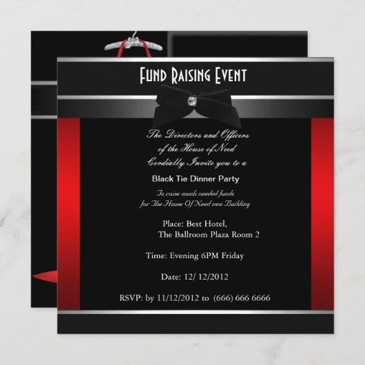 Formele uitnodiging tot het indienen van een zwart (Voorkant / Achterkant)