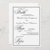 Formele uitnodiging tot weduwschap voor Faith Hope (Voorkant / Achterkant)