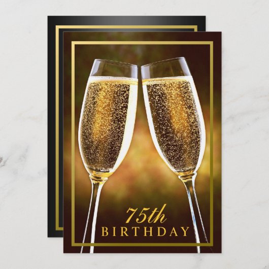 Formele uitnodiging van 75e verjaardag (Voorkant / Achterkant)