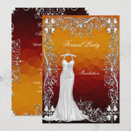 Formele uitnodiging voor een evenementpartij (Voorkant / Achterkant)