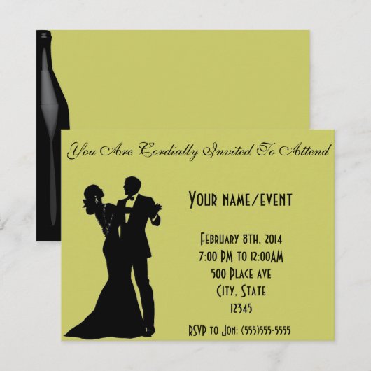 Formele uitnodiging voor een feest. (Voorkant / Achterkant)