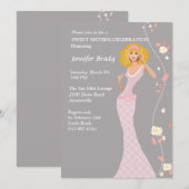 Formele uitnodiging voor een Gown Teen (Voorkant / Achterkant)