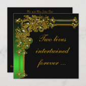 Formele uitnodiging voor een zwarte en groene brui (Voorkant / Achterkant)