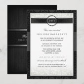 Formele uitnodiging voor evenementen in zwart-wit (Voorkant / Achterkant)