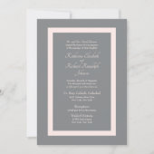 Formele uitnodiging voor grijze en roze bruiloft (Voorkant)