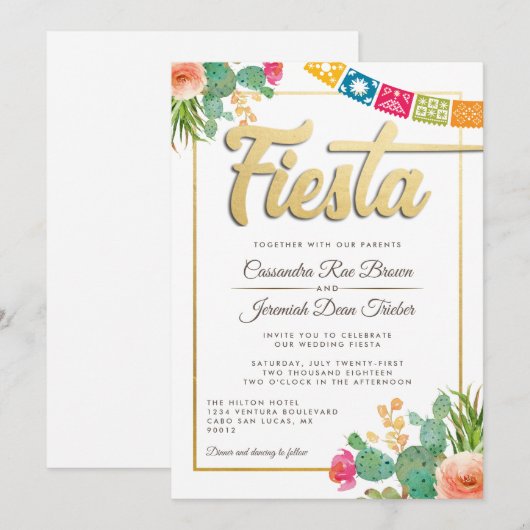 Formele uitnodiging voor het huwelijk (Voorkant / Achterkant)