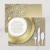 Formele uitnodiging voor huwelijksjubileum diner (Voorkant / Achterkant)