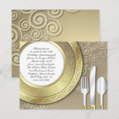 Formele uitnodiging voor huwelijksjubileum dinerfe (Voorkant / Achterkant)