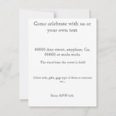 Formele uitnodiging voor volwassenen van Bithday (Achterkant)