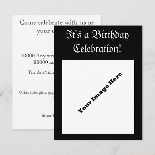 Formele uitnodiging voor volwassenen van Bithday (Voorkant / Achterkant)