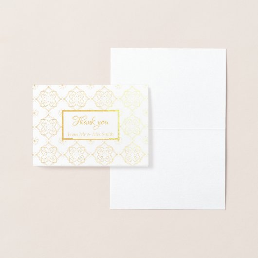 Formele verijdelde bedankkaart - Bruiloft Folie Kaarten (Display)