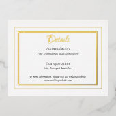 Formele verijdelde bruiloft details bijsluiter kaa folie uitnodiging briefkaart (Voorkant)