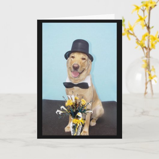 Formele verjaardagswensen kaart (Gele Bloem)