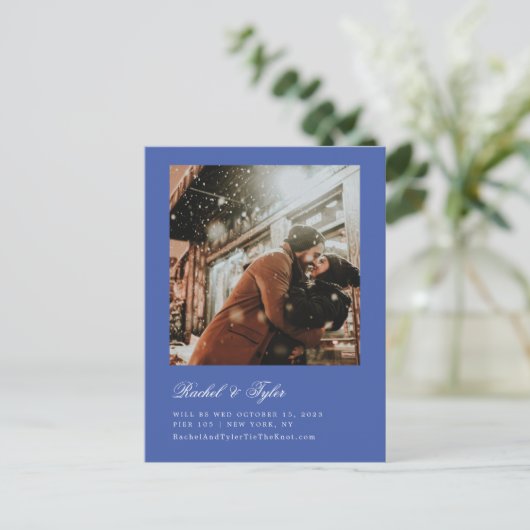 Formele verlovingsaankondiging met bewaarde datum briefkaart (Staand voorkant)