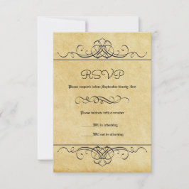 Formele Vintage Bloei - RSVP Kaart