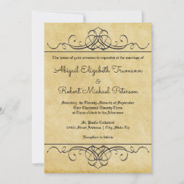 Formele Vintage Bloem Papier - 5x7 Trouw Uitnodigi Kaart