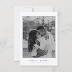 Formele Vintage Periwinkle Monogram Huwelijk Save The Date