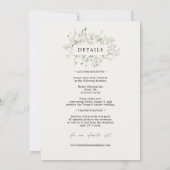 Formele Vintage Rustic Trouw Monogram Details Kaart (Achterkant)