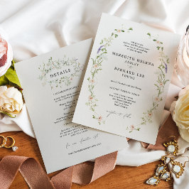 Formele Vintage Rustieke Wilde Bloemen Bruiloft De Kaart