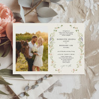 Formele Vintage Wilde Bloem Huwelijksfoto Horizont