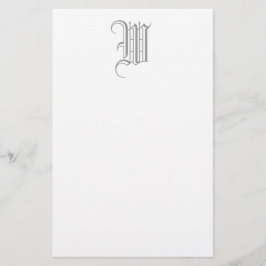 Formele W Editable Monogram Linen Stationery Briefpapier