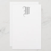Formele W Editable Monogram Linen Stationery Briefpapier (Voorkant / Achterkant)