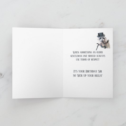 Formele Wasbeer Dier Verjaardag Voor U Meneer Kaart (Binnen)