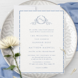 Formele Waterverf van het Blauwe Monogram van de S Kaart