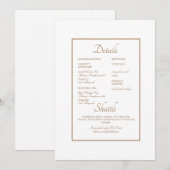 Formele Website Trouwdetail Wit Goud Tekst Kaart (Voorkant / Achterkant)