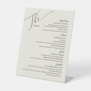 Formele weddenschappen Menu Elegant Black Bone Reclamebord Met Voetstuk