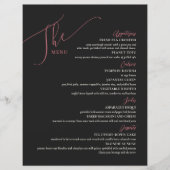 Formele weddenschappen Menu Elegant Black Magenta (Voorkant)