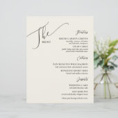 Formele weddenschappen Menu Elegant Bone Black (Staand voorkant)