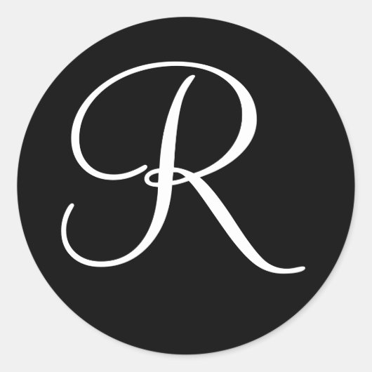 Formele weddenschappen Monogram Letter Sjabloon Cl Ronde Sticker (Voorkant)