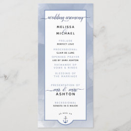 Formele #Wedding #Nautical Navy Dusty Blue Bruilof Programmakaart