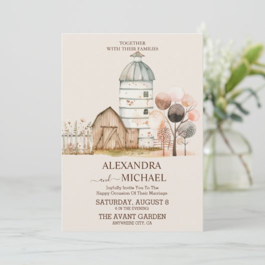 Formele Westerne bruiloft Kaart (Staand voorkant)