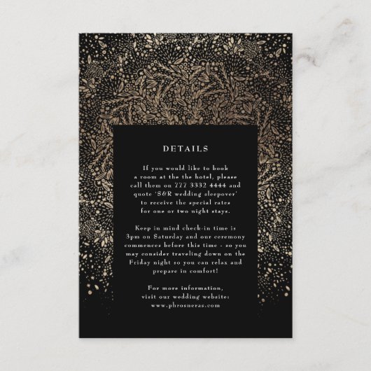 Formele Whimsical Hand Drawn Black en Gold Mandala Informatiekaartje (Voorkant)